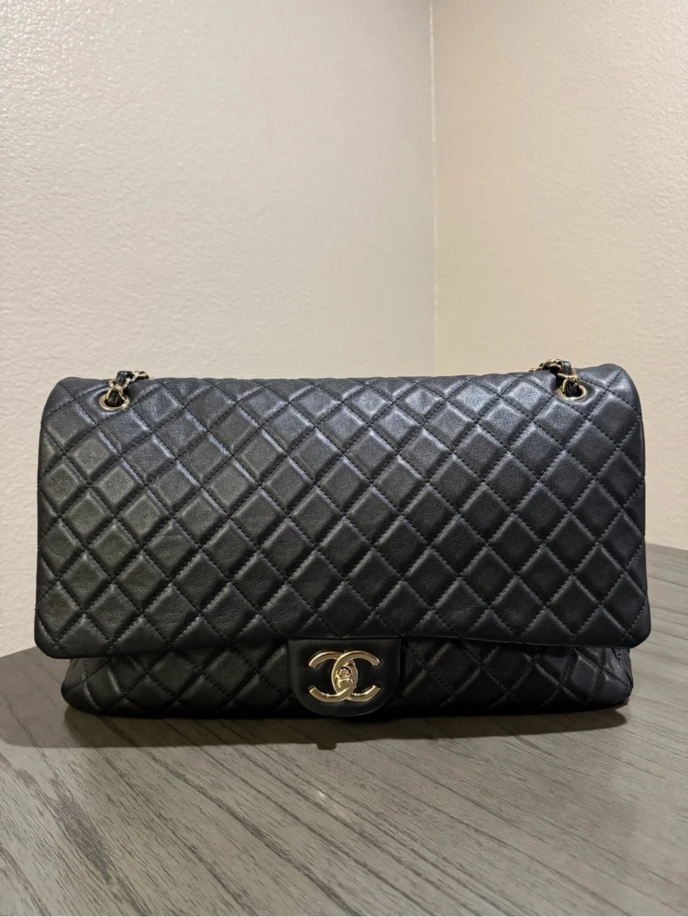 CHANEL XL Lambskin Black Gold Hardware